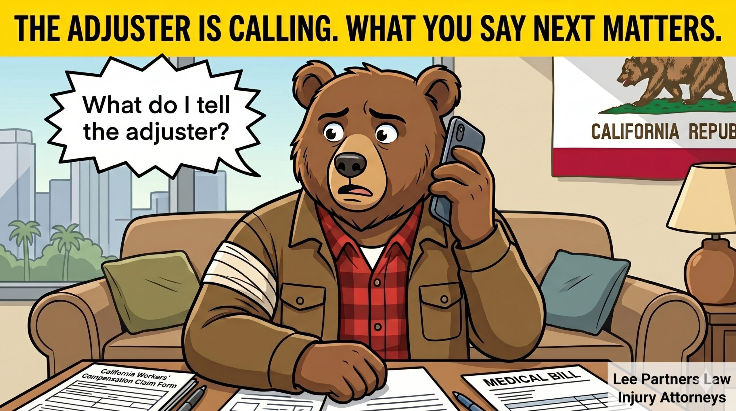 The Workers’ Comp Claims Adjuster Called. Here Is What You Need to Know Before You Say a Word.