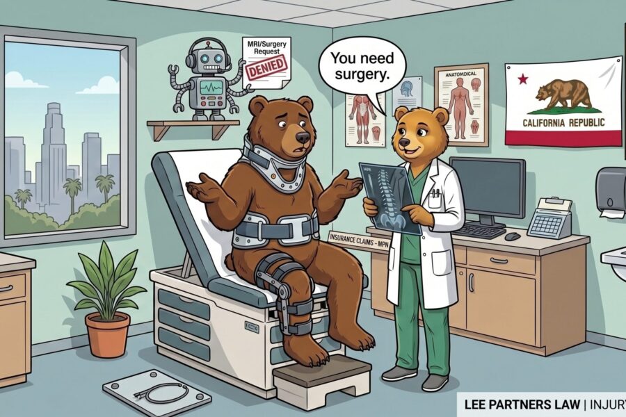 California workers’ compensation doctor tells an injured worker he needs surgery while insurance denies the MRI and surgery request through utilization review.