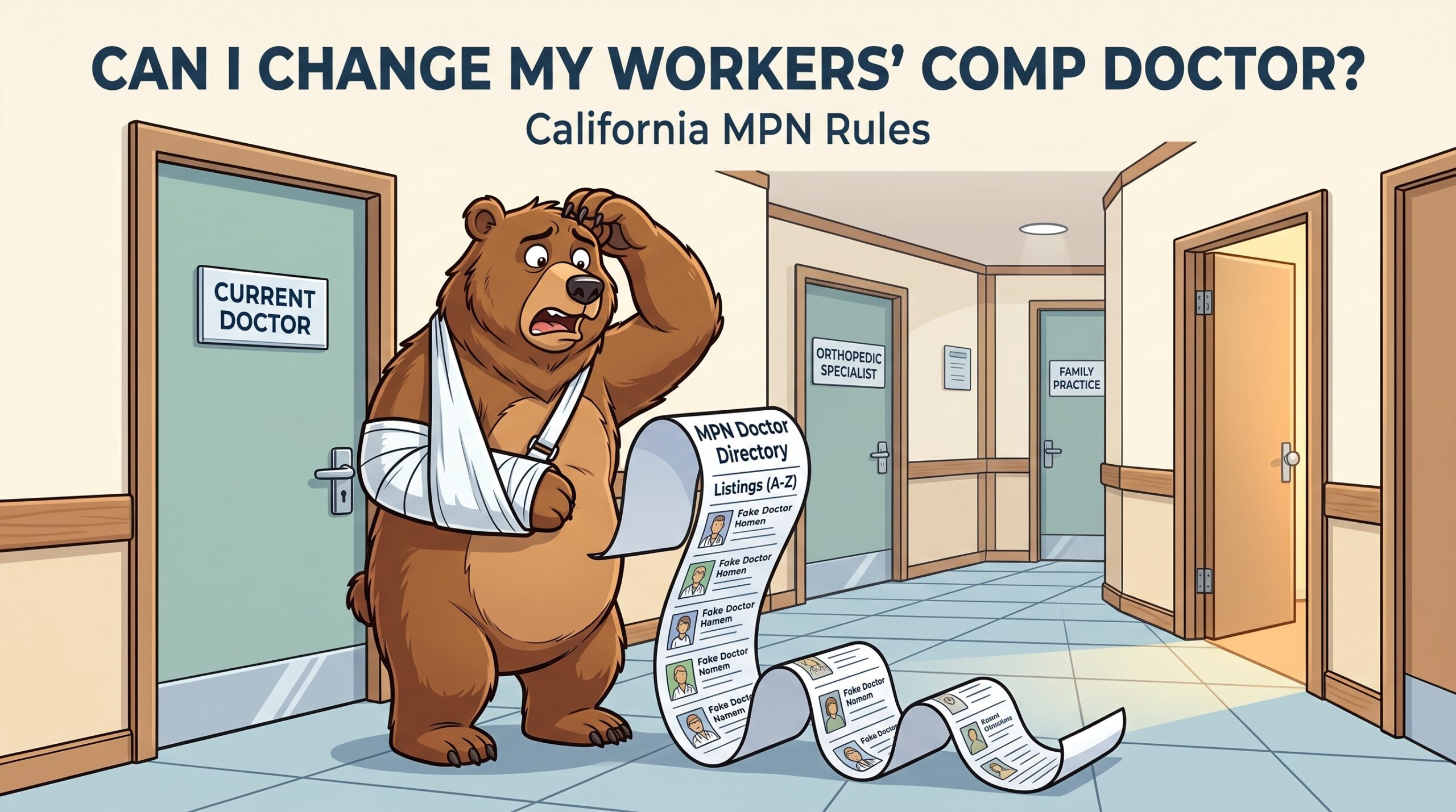 Can I Change My Workers’ Comp Doctor in California? MPN Rules, Second Opinions & Changing Your PTP